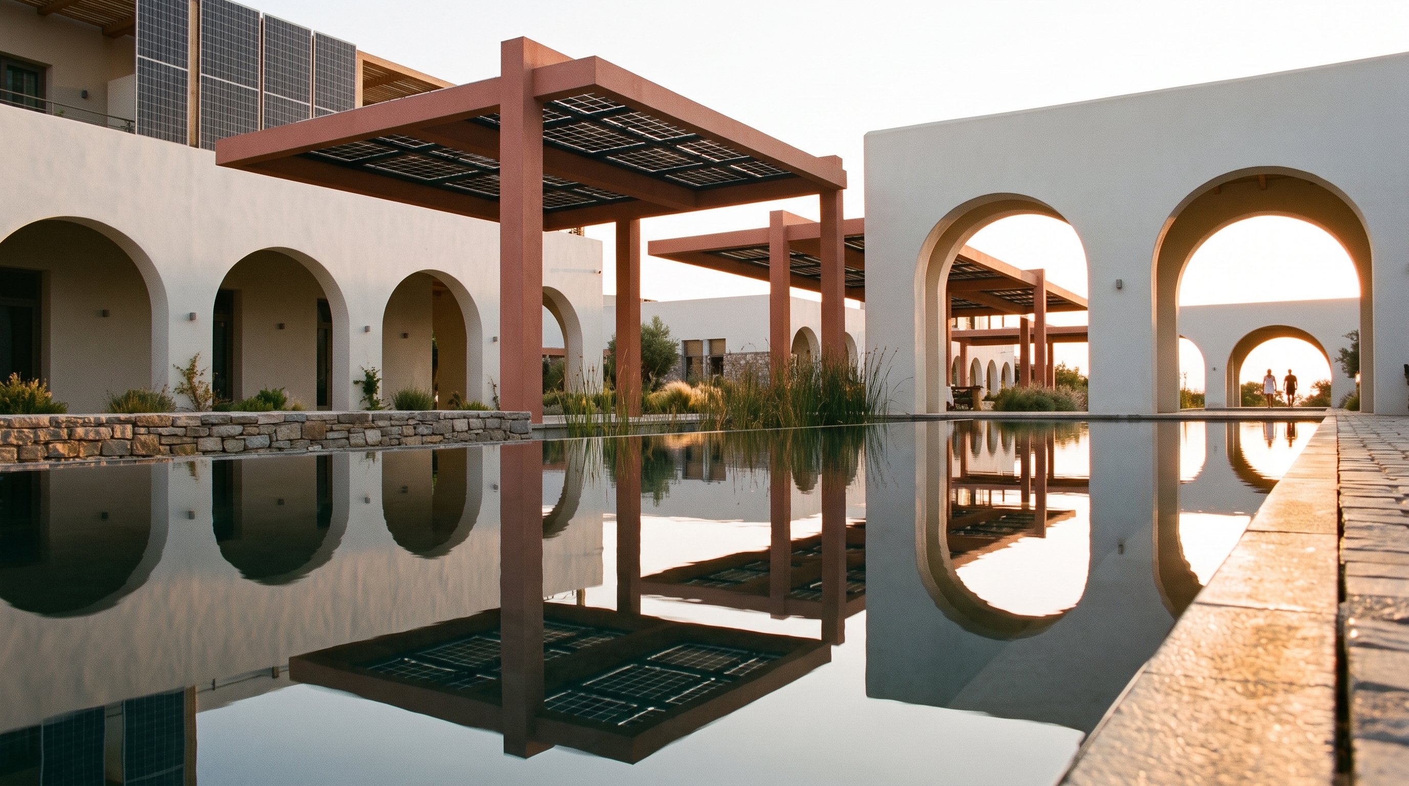 Architecture reflected in the pool — Porto Eco-Resort concept study