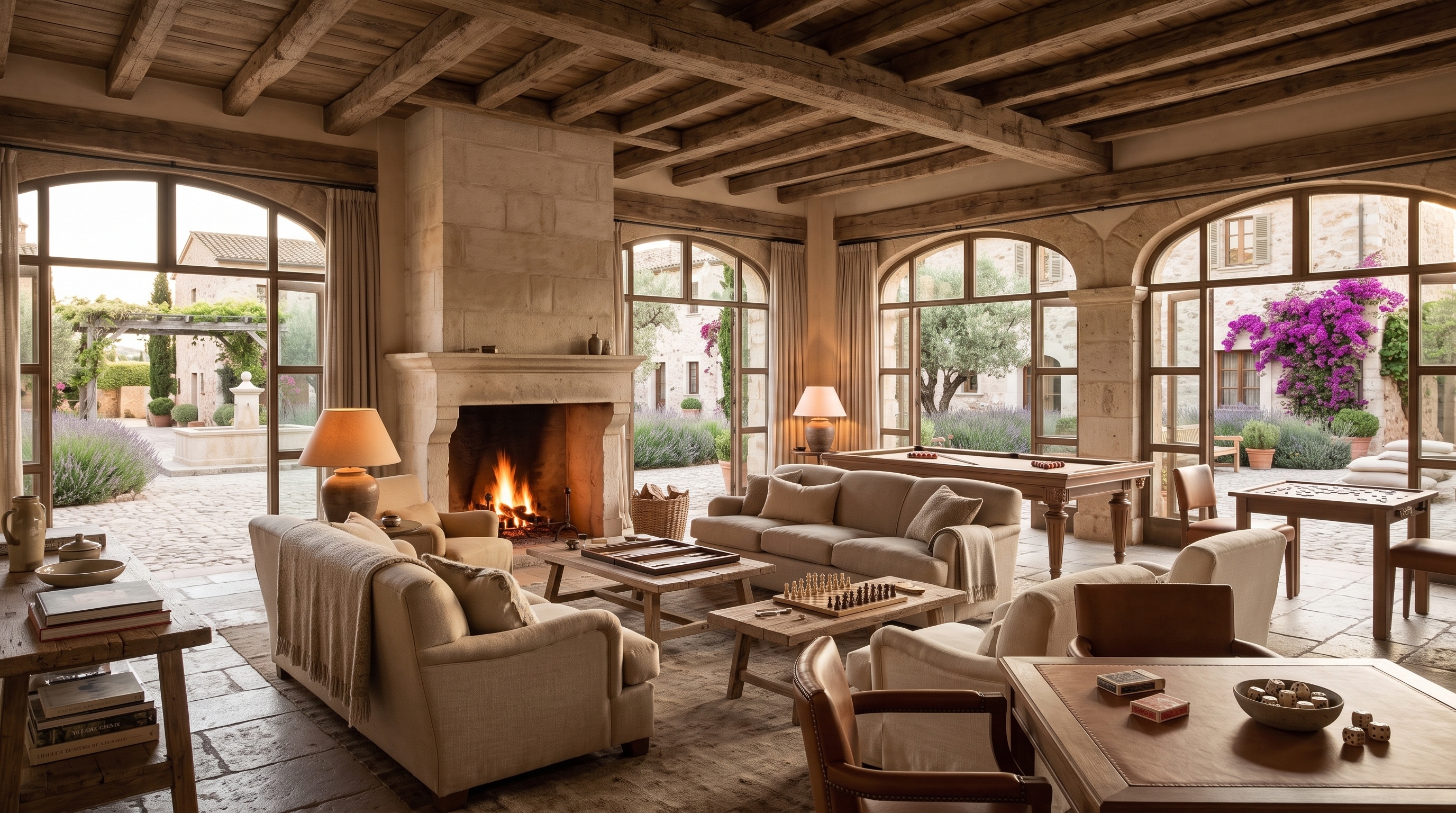Lounge with fireplace — Residenza Oliveto concept study