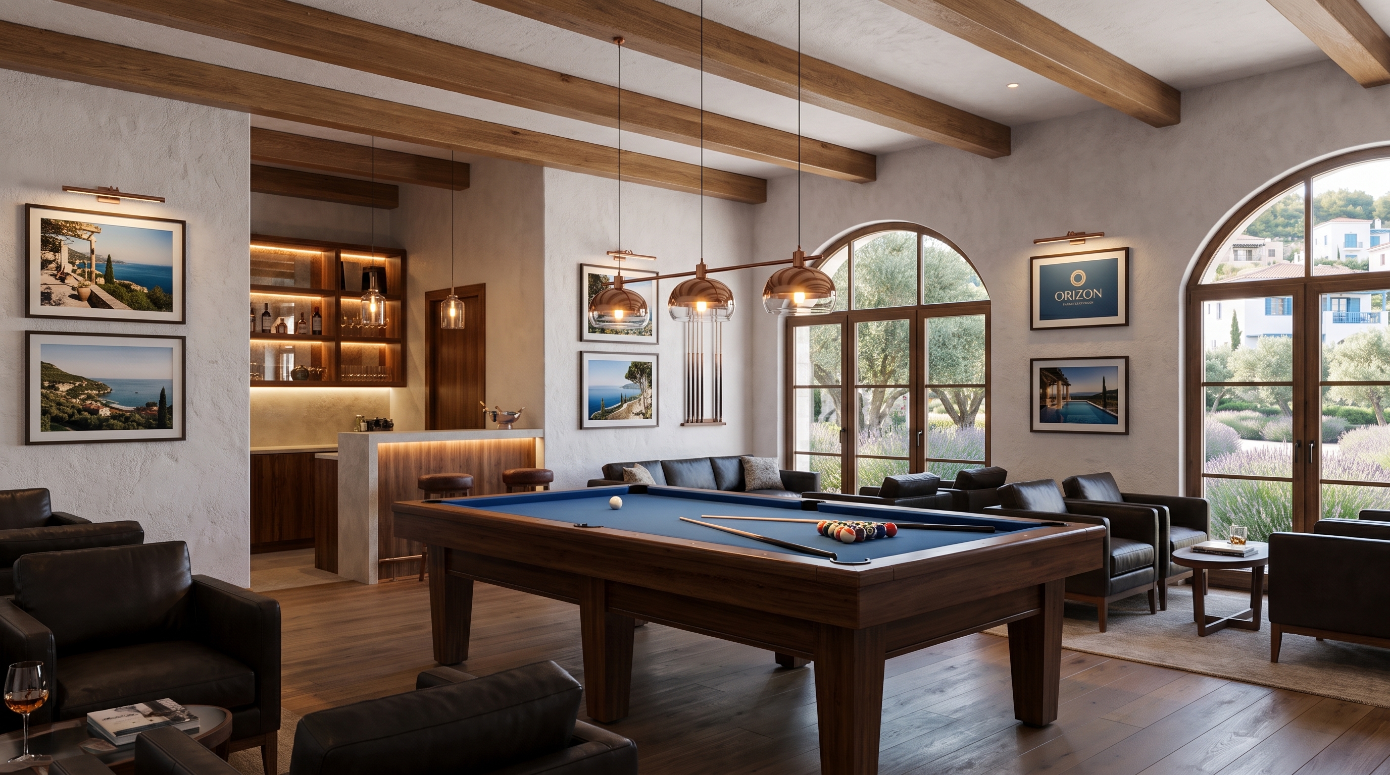 Lounge with billiard table — Orizon Residencial concept study