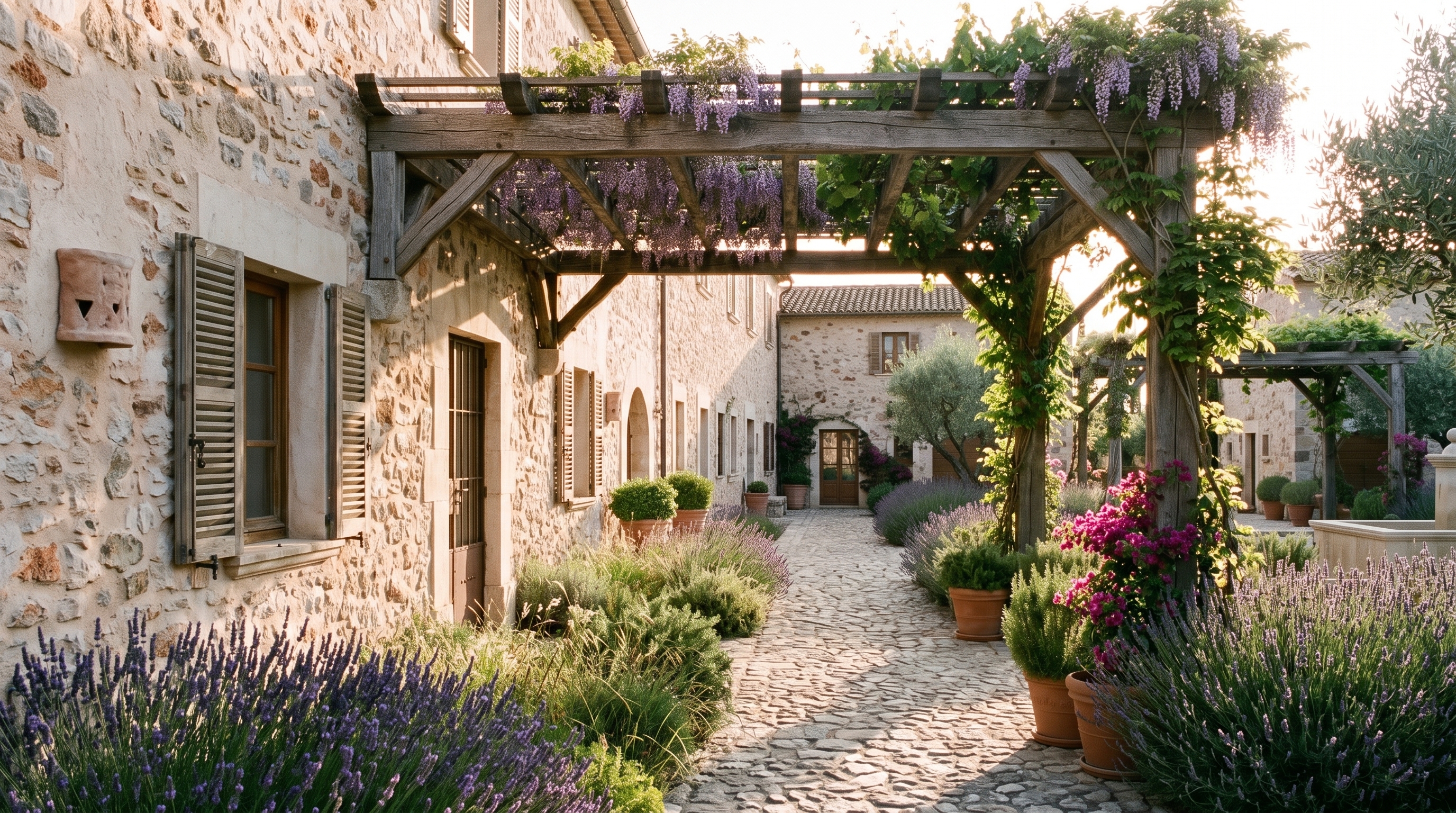 Stone path through the garden — Residenza Oliveto concept study