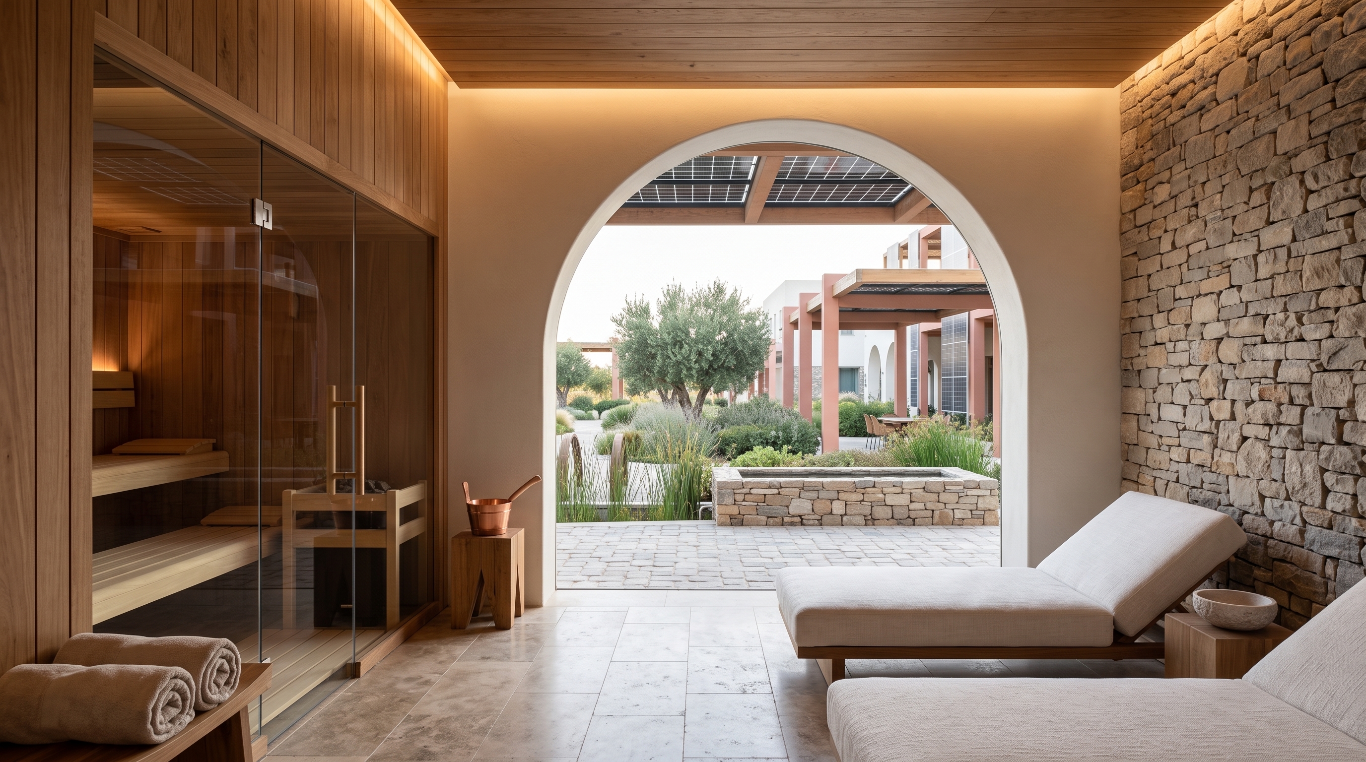 Sauna and relaxation — Porto Eco-Resort concept study