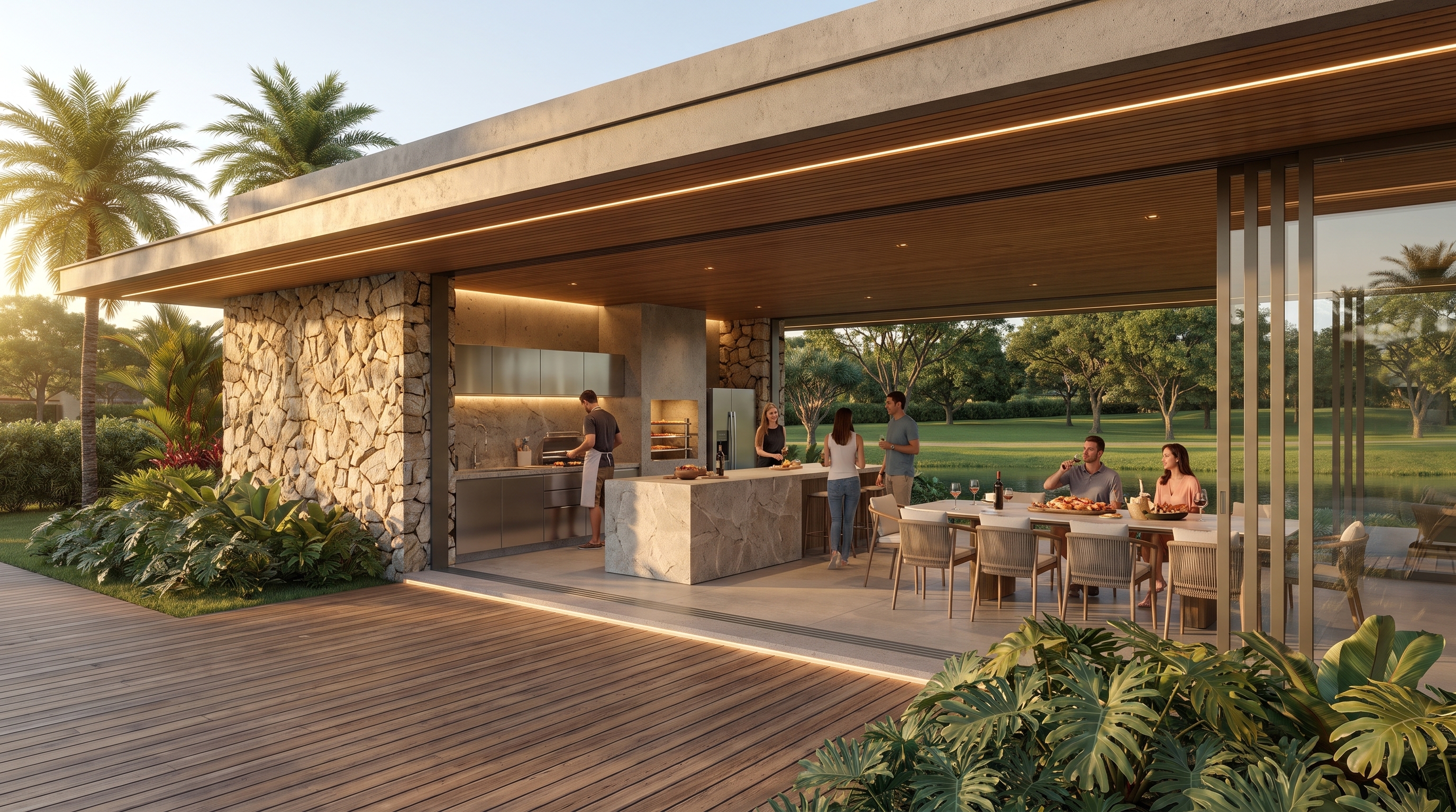 Espaço gourmet do estudo conceitual Terras da Alvorada