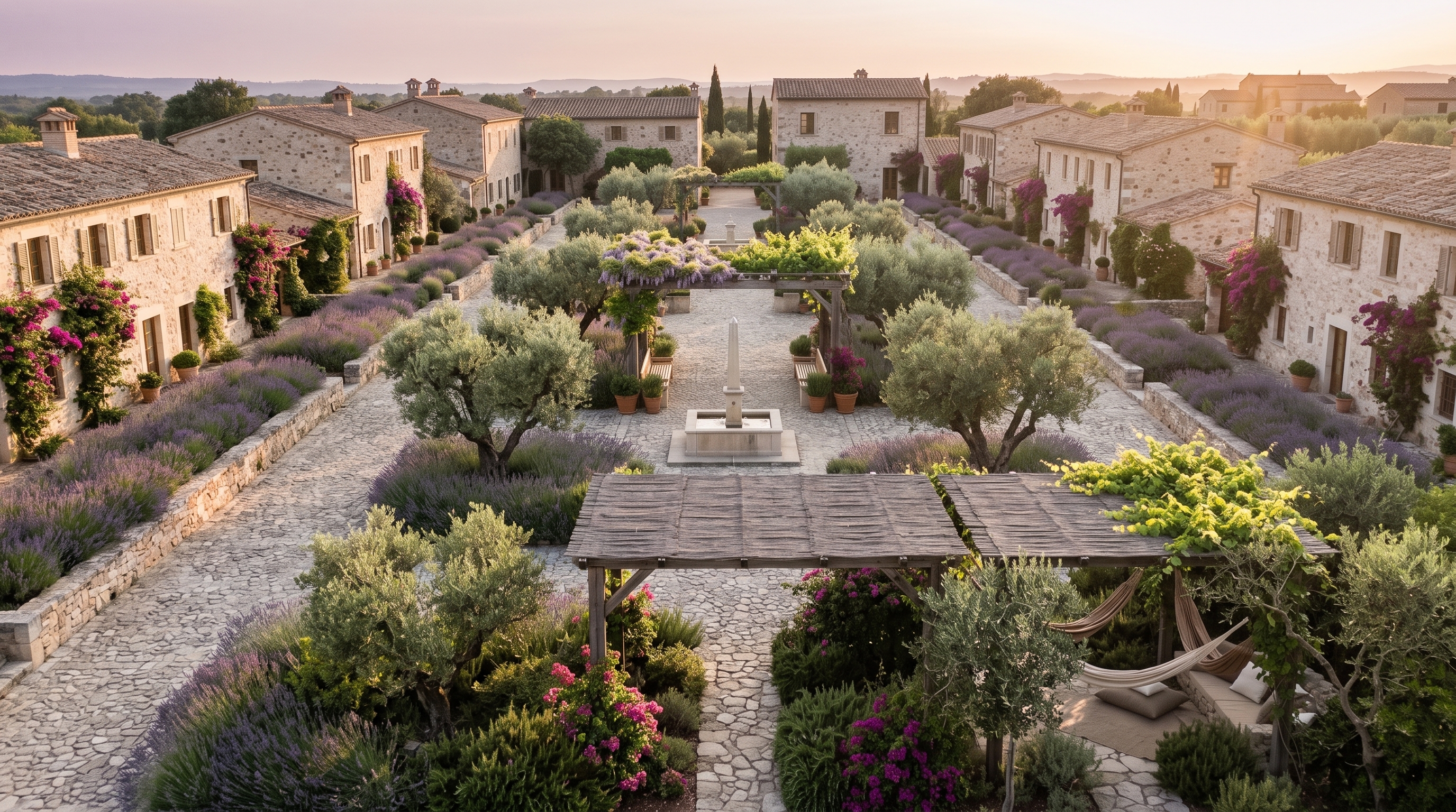 Masterplan aerial view — Residenza Oliveto concept study