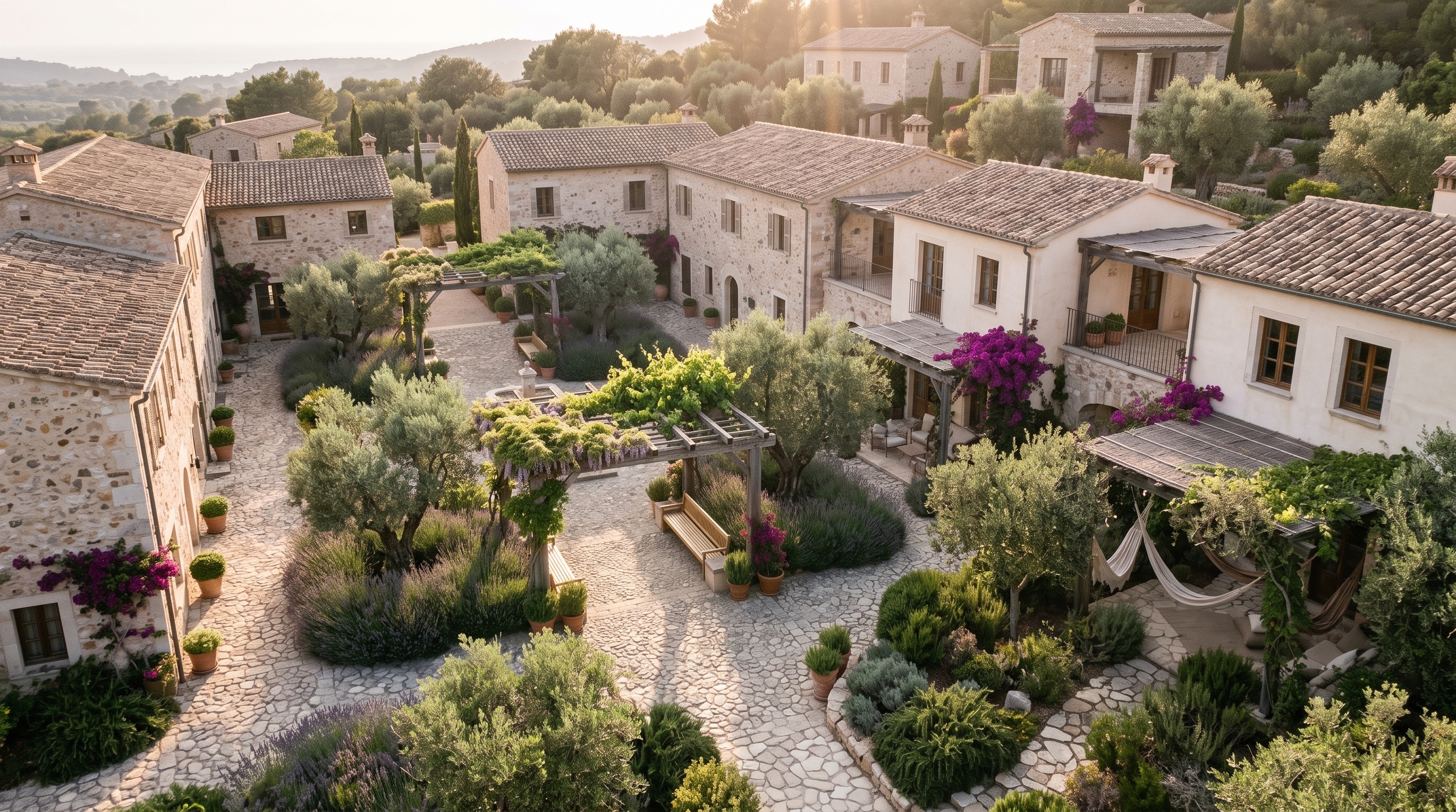 Aerial view — Residenza Oliveto concept study