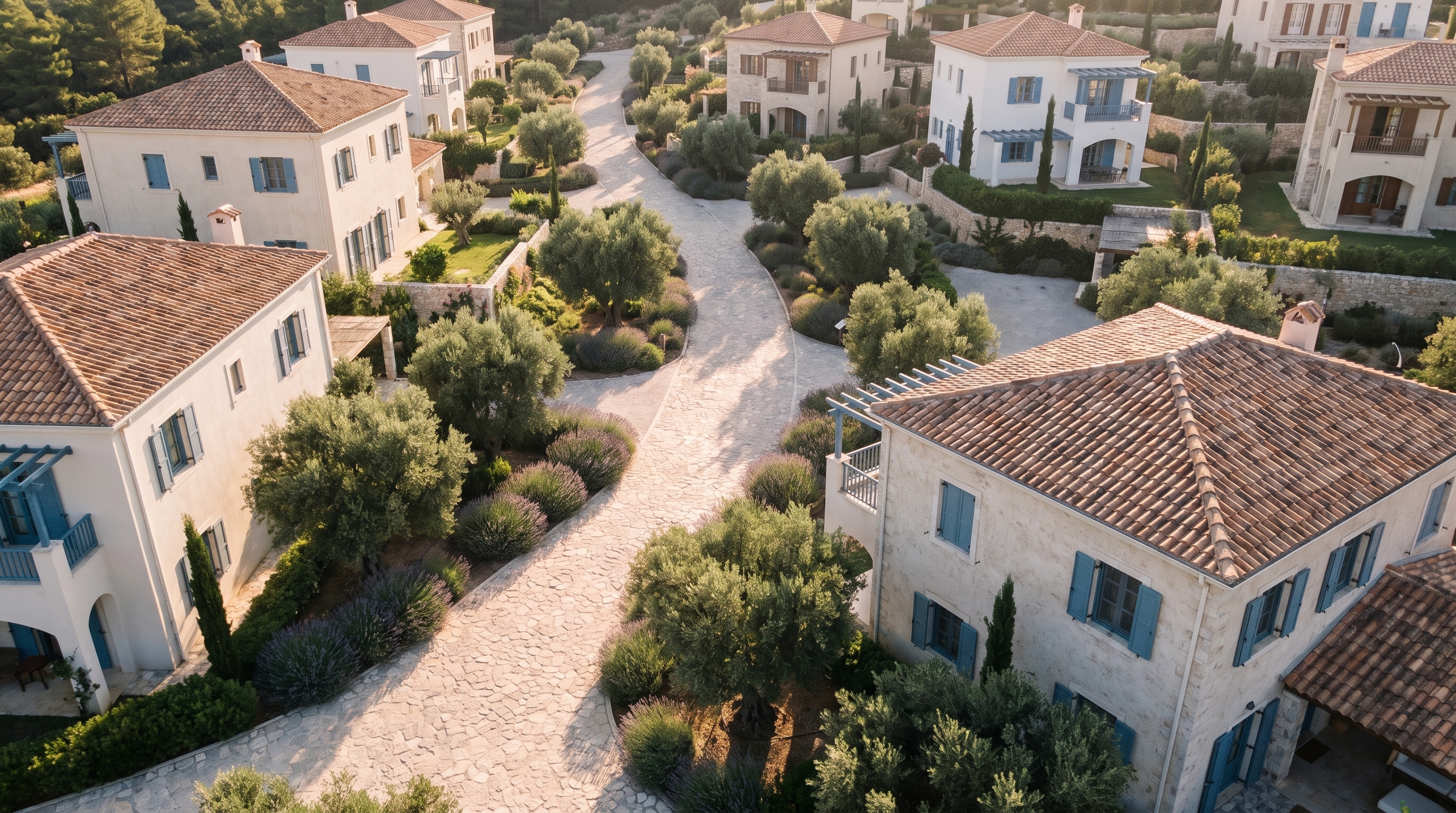 Aerial view of the villas — Orizon Residencial concept study