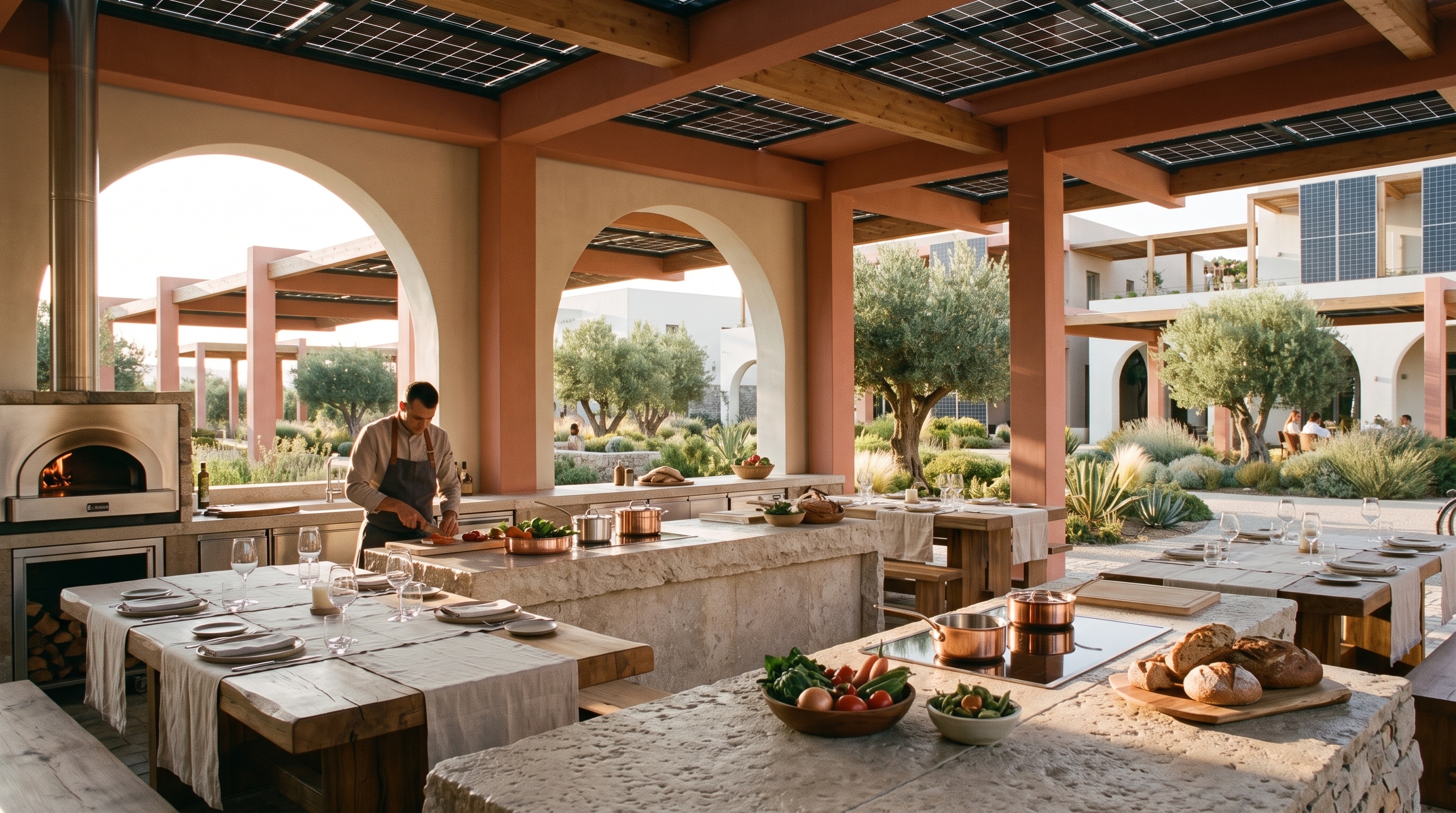 Outdoor gourmet kitchen — Porto Eco-Resort concept study