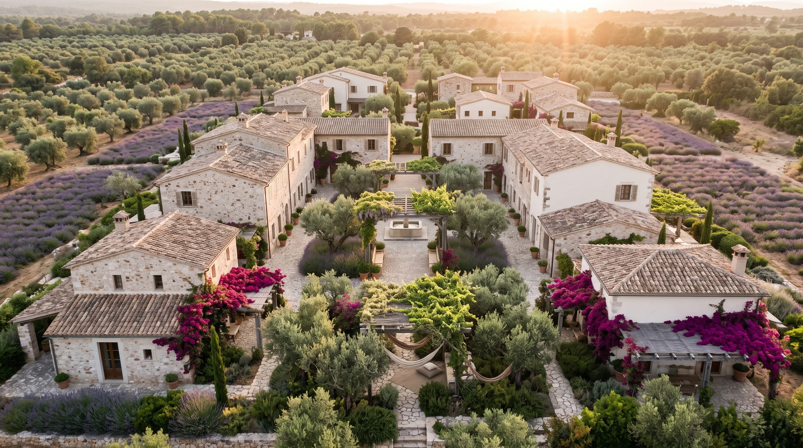 Aerial view of the community — Residenza Oliveto concept study