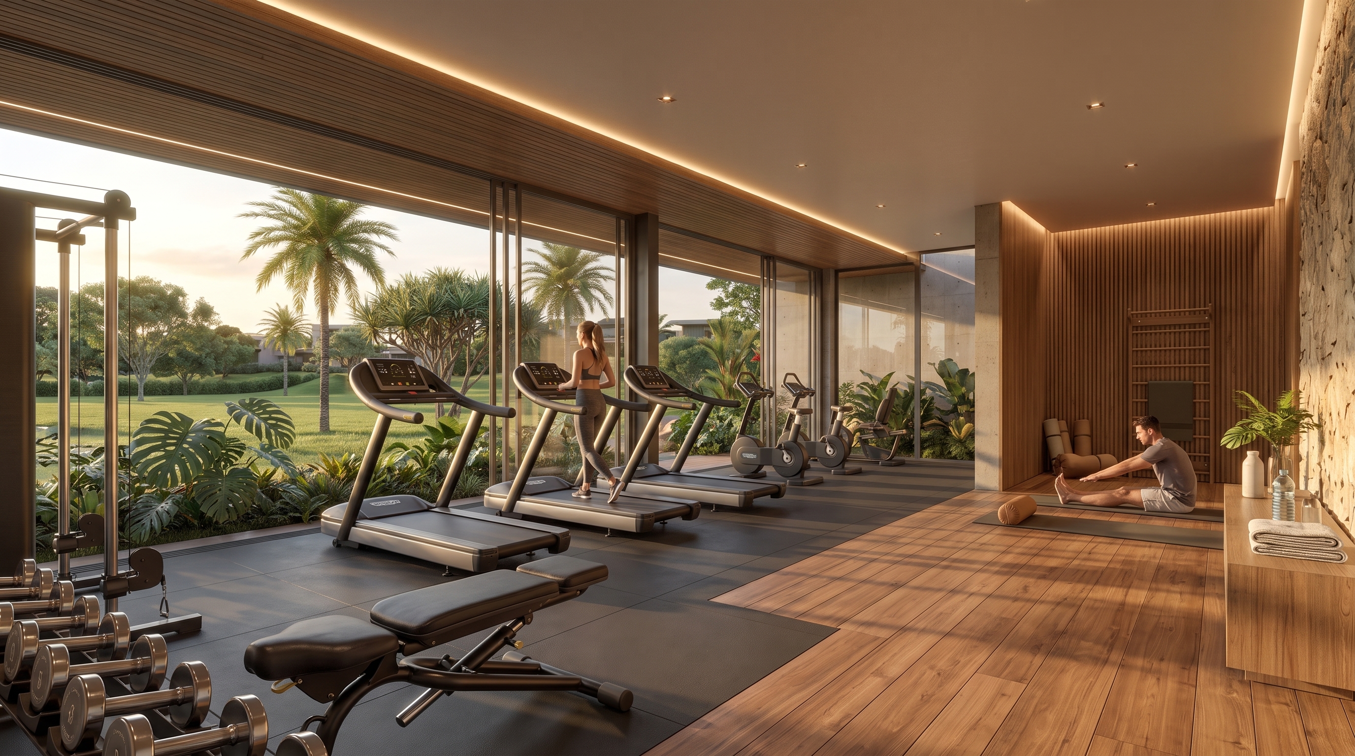Espaço fitness do estudo conceitual Terras da Alvorada
